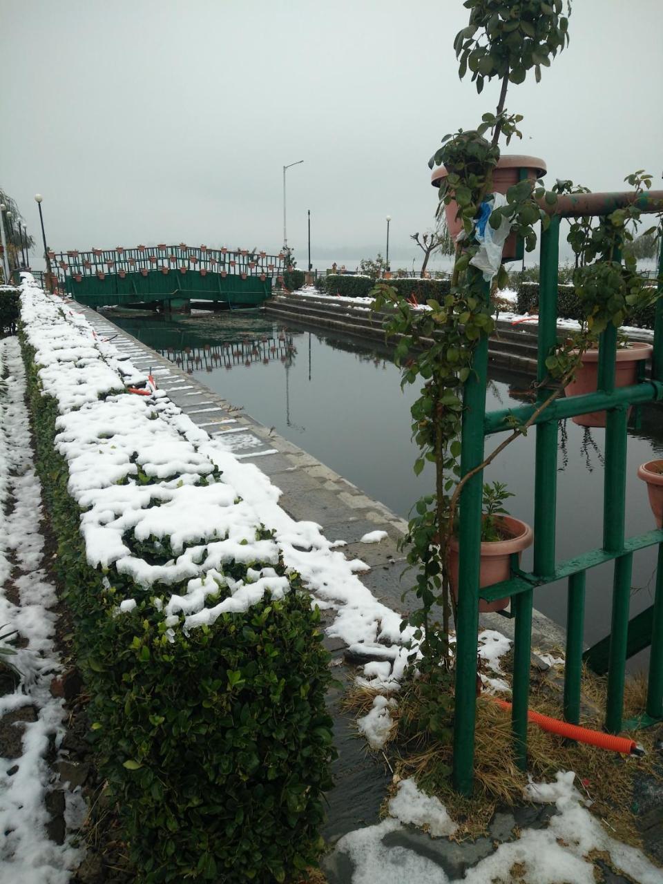 Houseboat Young Snow View Front Line Dal Botel Srinagar (Jammu and Kashmir)